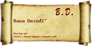 Basa Dezső névjegykártya